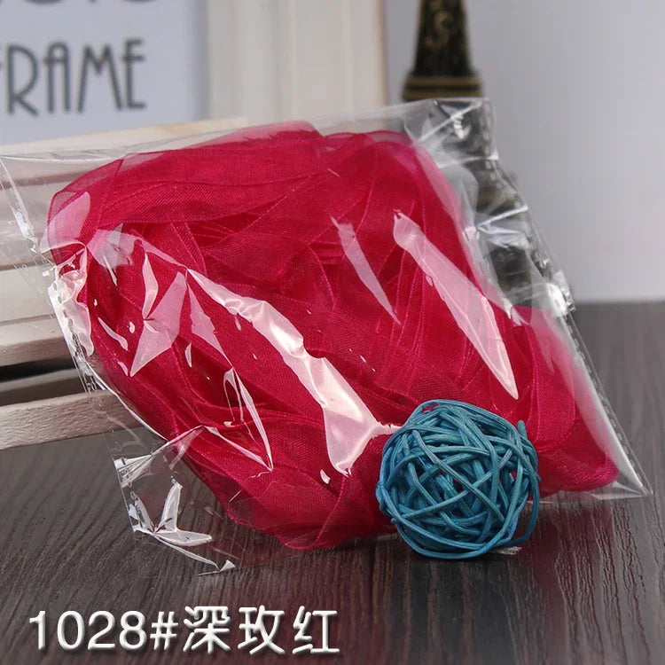 10meters 10mm Chiffon Ribbon Organza Lace Ribbons for DIY Crafts Christmas Halloween Wedding Decoration Gift Wrapping Fabric