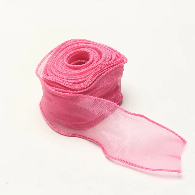 10Yards Fishtail Chiffon Ribbon Wavy Edged Organza Ribbon For DIY Crafts Bouquet Gift Wrapping Wedding Decoration Sewing Accesso