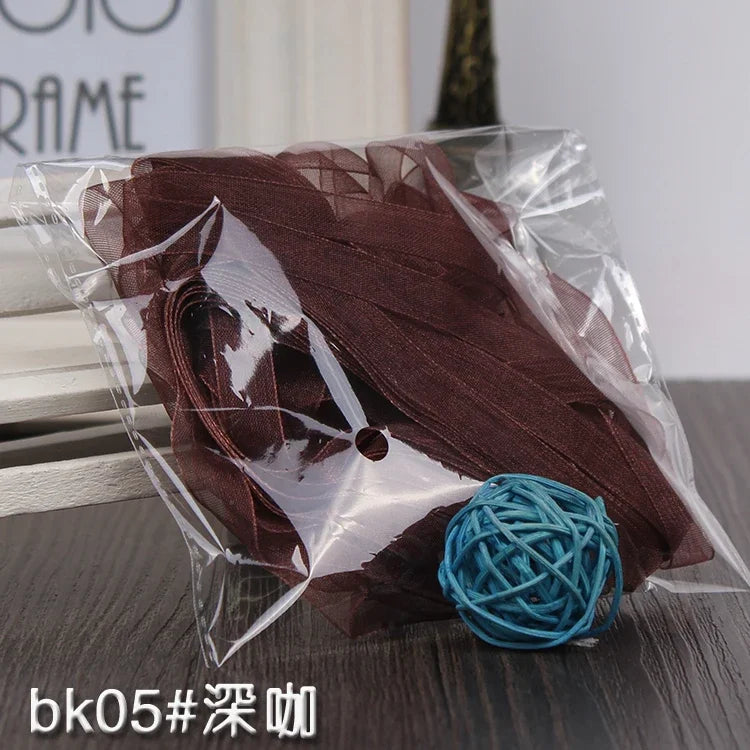 10meters 10mm Chiffon Ribbon Organza Lace Ribbons for DIY Crafts Christmas Halloween Wedding Decoration Gift Wrapping Fabric