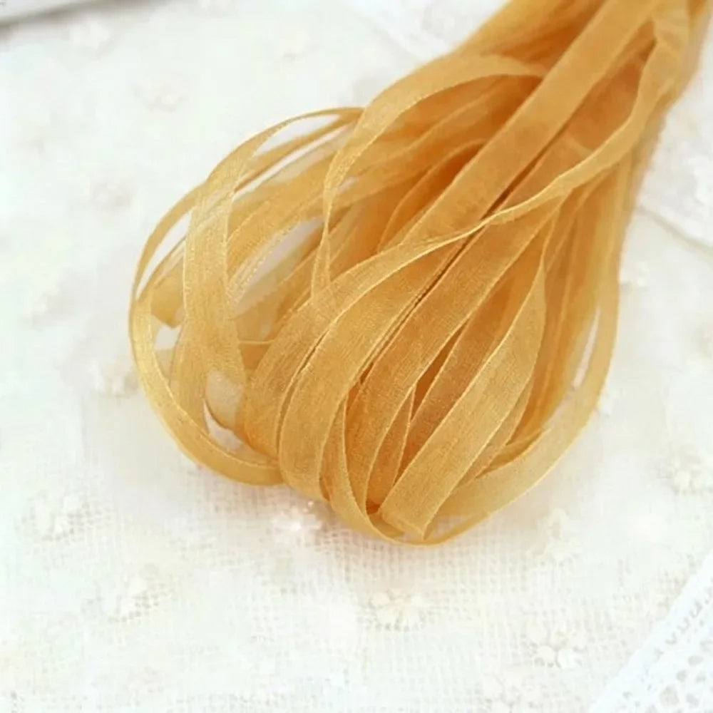 10 Yards Fishtail Yarn Ribbons Wave Edge Pleated Chiffon Ribbon Gifts Packaging Material Wedding Birthday Party Flower DIY Decor