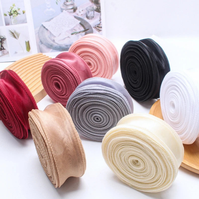 10Yards Fishtail Chiffon Ribbon Wavy Edged Organza Ribbon For DIY Crafts Bouquet Gift Wrapping Wedding Decoration Sewing Accesso