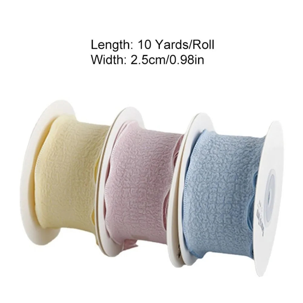 10 Yards Fishtail Yarn Ribbons Wave Edge Pleated Chiffon Ribbon Gift Wrapping Bouquets Packaging Material DIY Decor