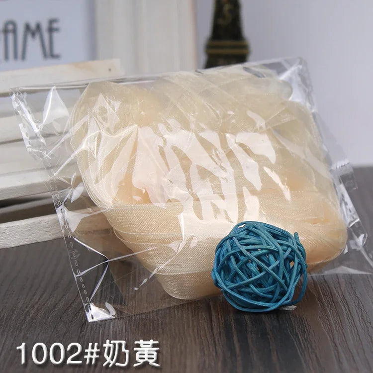 10meters 10mm Chiffon Ribbon Organza Lace Ribbons for DIY Crafts Christmas Halloween Wedding Decoration Gift Wrapping Fabric