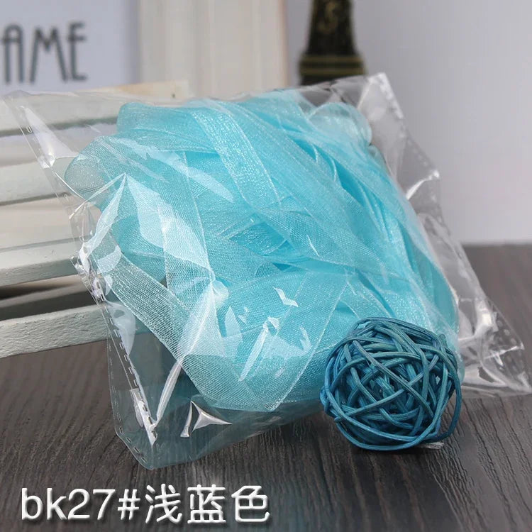 10meters 10mm Chiffon Ribbon Organza Lace Ribbons for DIY Crafts Christmas Halloween Wedding Decoration Gift Wrapping Fabric