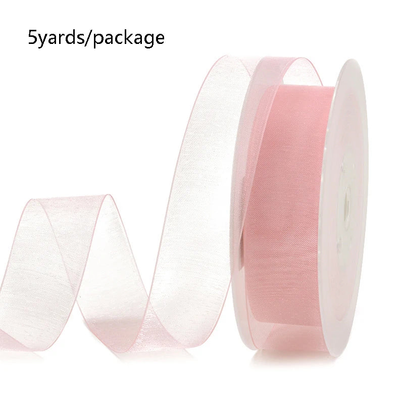 5 Yards Sheer Chiffon Ribbon Suitable for Gift Wrapping, Wedding Decor, Home Decor, Girl Hair Accessories Handmade DIY