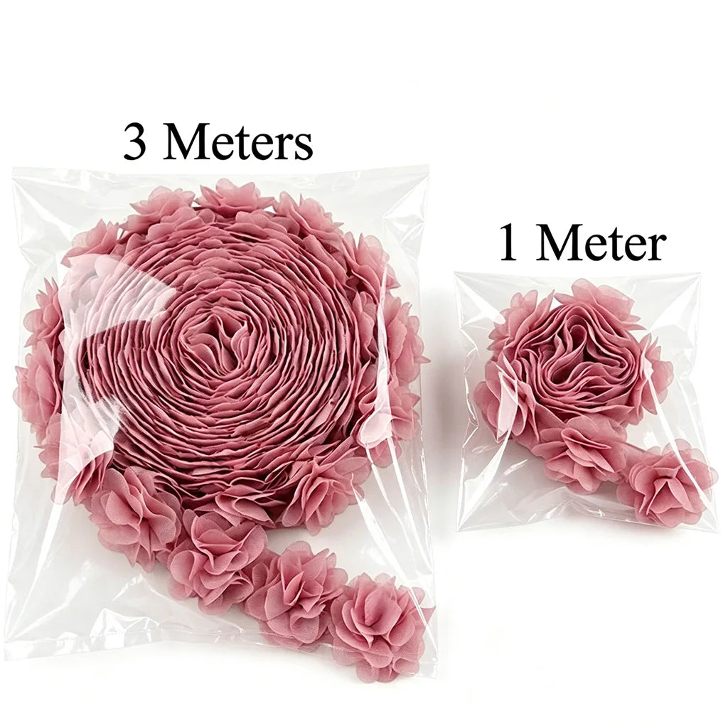 Chiffon Lace Fabric Webbing Decoration Flower Gift Ribbons Crafts Non-woven Fabrics Base