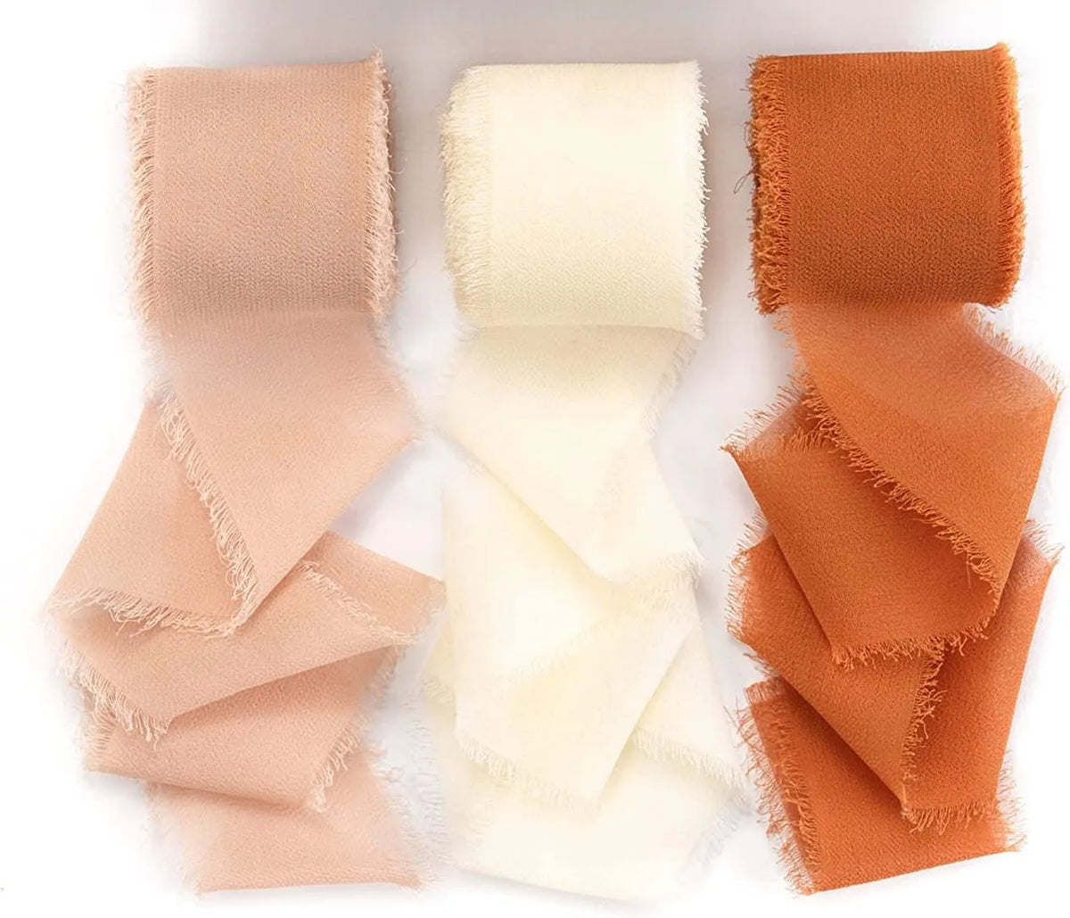 3 Rolls of 5-meter White Chiffon Ribbons for Wedding Invitations, Bridal Bouquets, Gift Boxes, Bow Decorations Christmas Ribbon