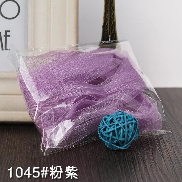 10meters 10mm Chiffon Ribbon Organza Lace Ribbons for DIY Crafts Christmas Halloween Wedding Decoration Gift Wrapping Fabric
