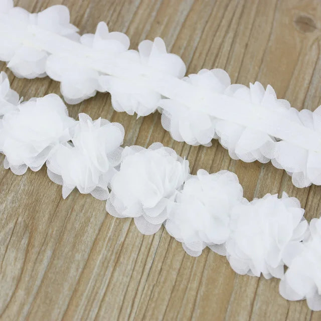 Chiffon Lace Fabric Webbing Decoration Flower Gift Ribbons Crafts Non-woven Fabrics Base