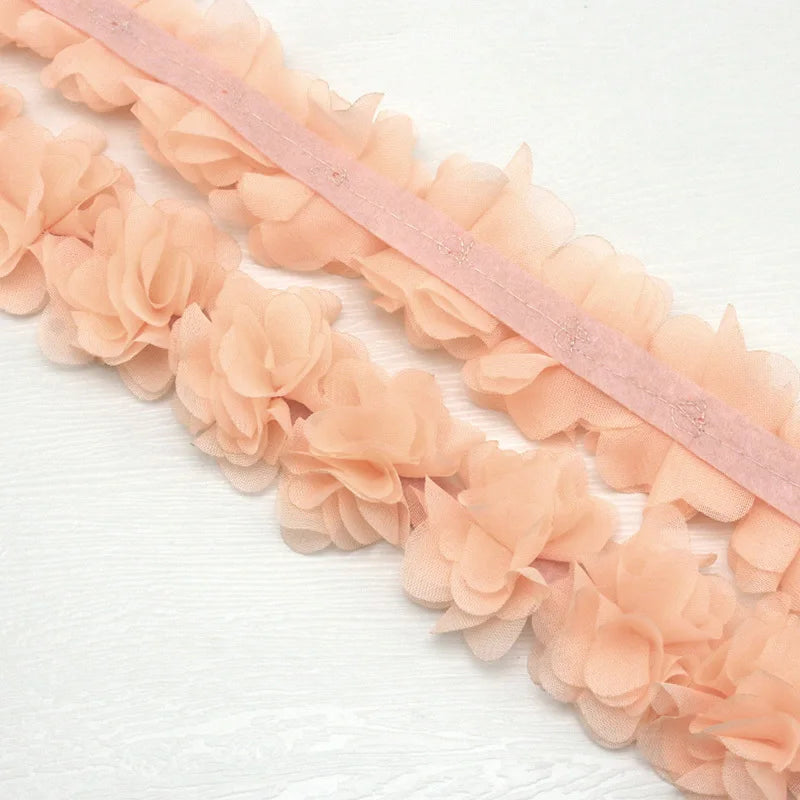 Chiffon Lace Fabric Webbing Decoration Flower Gift Ribbons Crafts Non-woven Fabrics Base