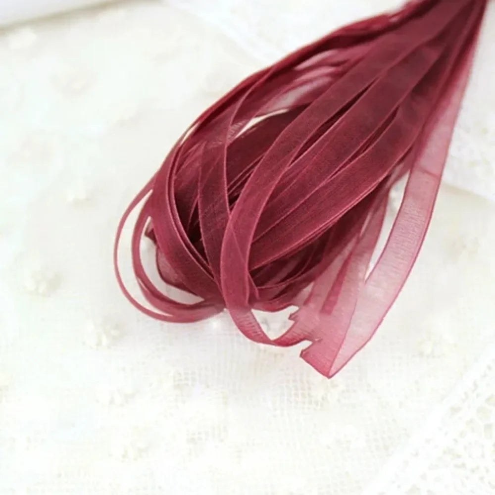 10 Yards Fishtail Yarn Ribbons Wave Edge Pleated Chiffon Ribbon Gifts Packaging Material Wedding Birthday Party Flower DIY Decor