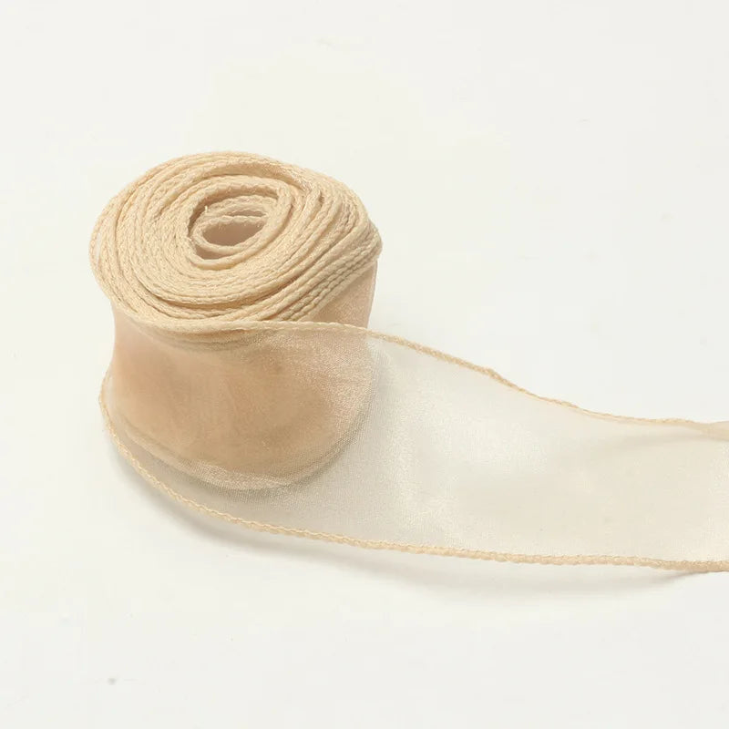 10Yards Fishtail Chiffon Ribbon Wavy Edged Organza Ribbon For DIY Crafts Bouquet Gift Wrapping Wedding Decoration Sewing Accesso