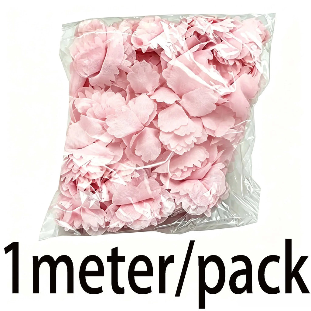 (1 Meter) Chiffon Lace Fabric Webbing Decoration Flower Gift Ribbons Crafts Non-Woven Fabrics Base Laces